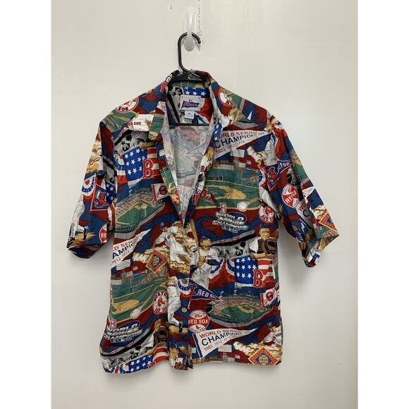 Reyn Spooner Shirt Men Sz XL Hawaiian Boston Red Sox MLB Baseball World Series - Picture 1 of 4